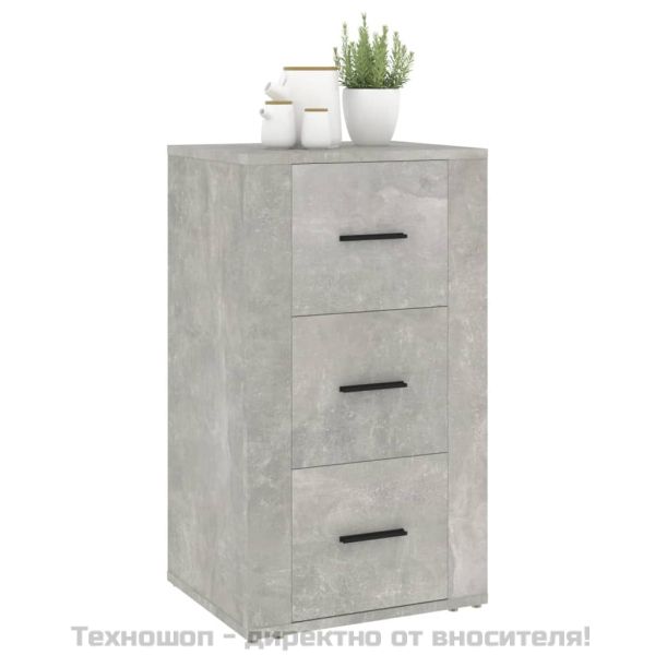 Сайдборд, бетонно сив, 40x33x70 см, инженерно дърво