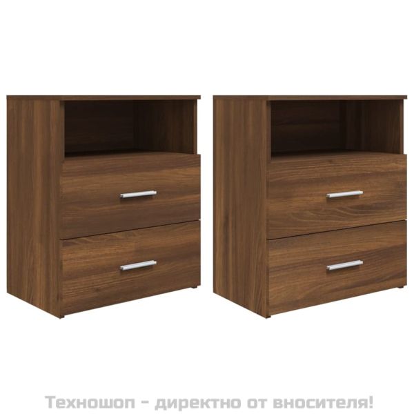 Нощни шкафчета, 2 бр, кафяв дъб, 50x32x60 см