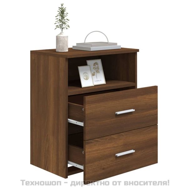 Нощни шкафчета, 2 бр, кафяв дъб, 50x32x60 см