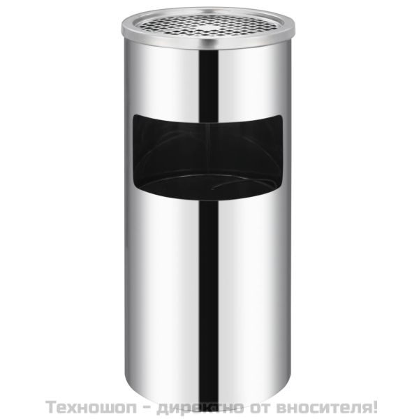 Стенен кош пепелник, неръждаема стомана, 26 л