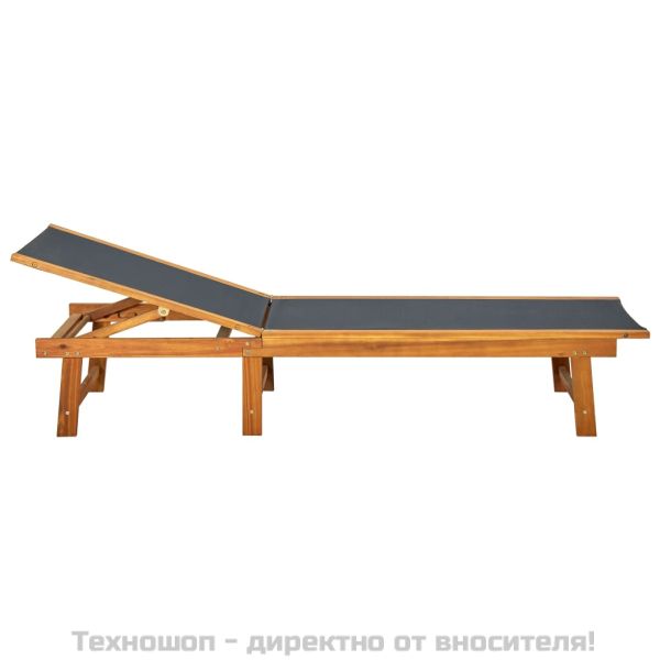 Шезлонг с масичка, акациево дърво масив и textilene