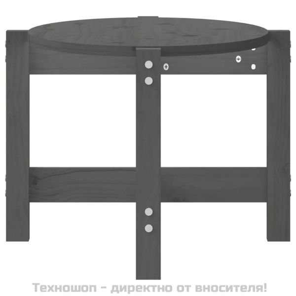 Кафе маса, сива, 87x48x35 см, бор масив