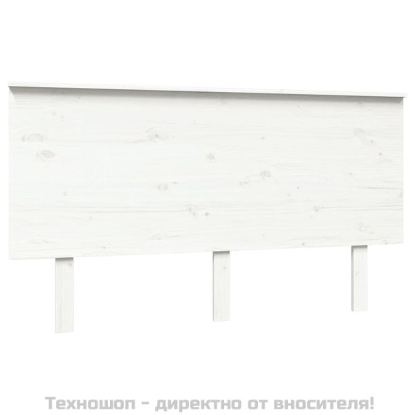 Горна табла за легло, бяла, 144x6x82,5 см, бор масив