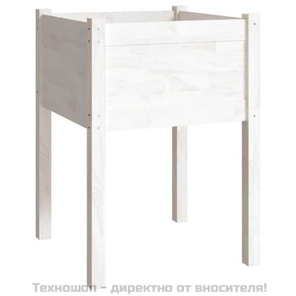 Градински сандъци, 2 бр, бели, 50x50x70 см, бор масив