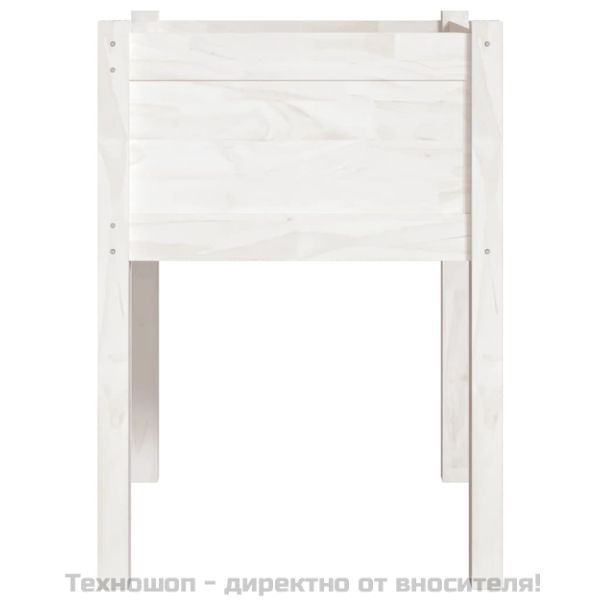 Градински сандъци, 2 бр, бели, 50x50x70 см, бор масив