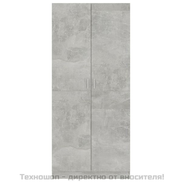 Гардероб, бетонно сив, 80x52x180 см, инженерно дърво