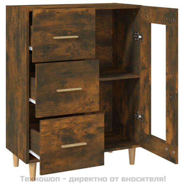 Сайдборд, опушен дъб, 69,5x34x90 см, инженерно дърво