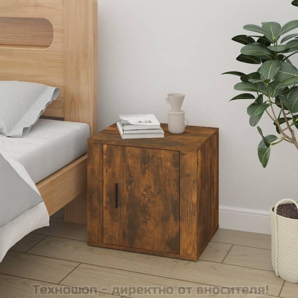 Нощни шкафчета, 2 бр, опушен дъб, 50x39x47 см