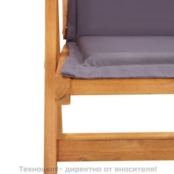 Накланящи се градински столове, 2 бр, кафяви, акация масив