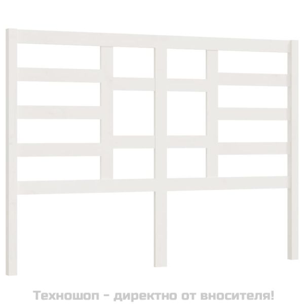 Горна табла за легло, бяла, 146x4x104 см, бор масив