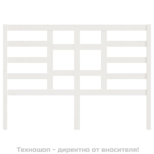 Горна табла за легло, бяла, 146x4x104 см, бор масив
