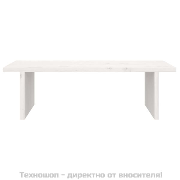Поставка за монитор, бяла, 50x27x15 см, бор масив