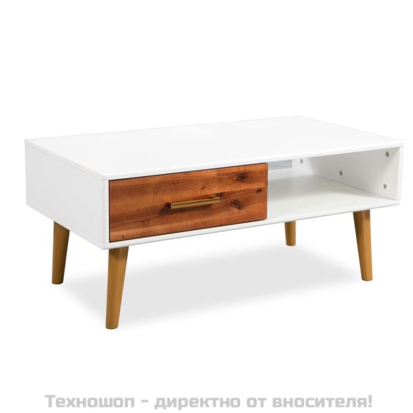 Маса за кафе, масивно акациево дърво, 90x50x40 см