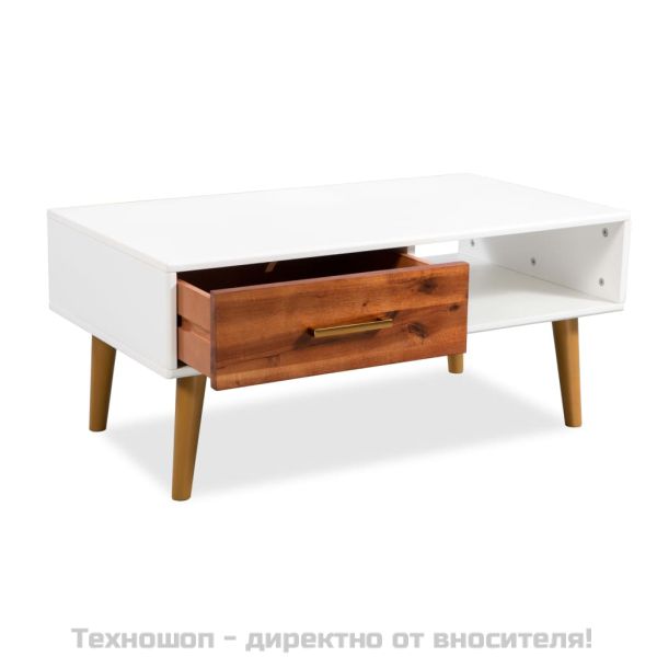 Маса за кафе, масивно акациево дърво, 90x50x40 см
