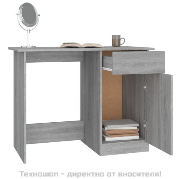 Бюро, сив сонома, 100x50x76 см, инженерно дърво