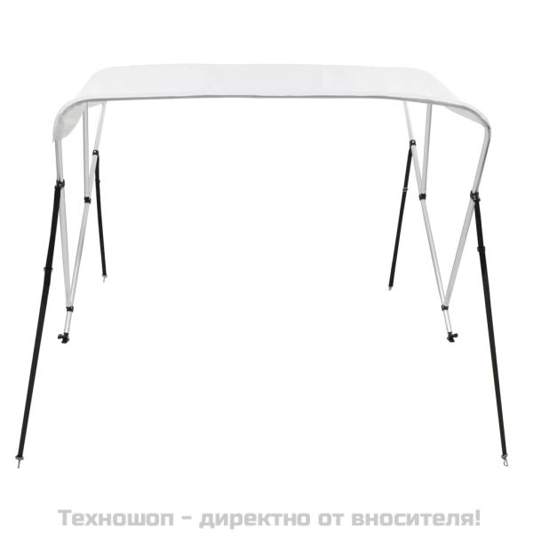 Тента за лодка, 3 дъги, бяла, 183x196x137 см