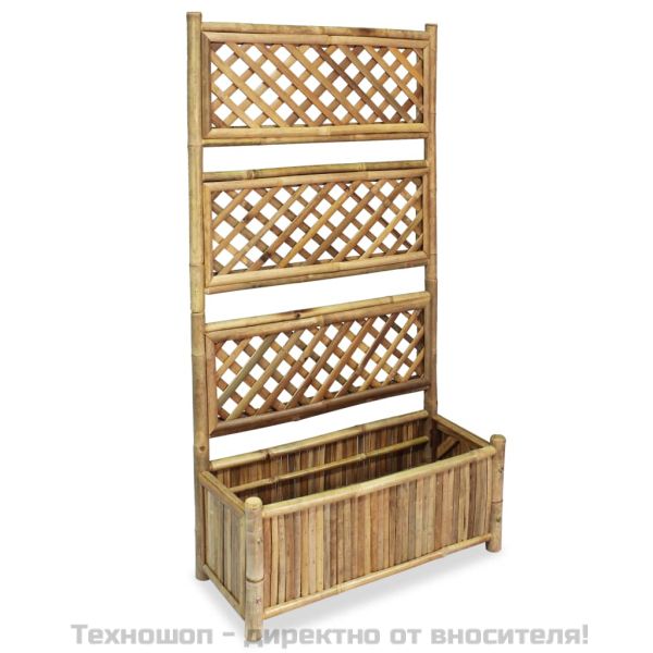 Градинска повдигната леха с решетка, бамбук, 70 см