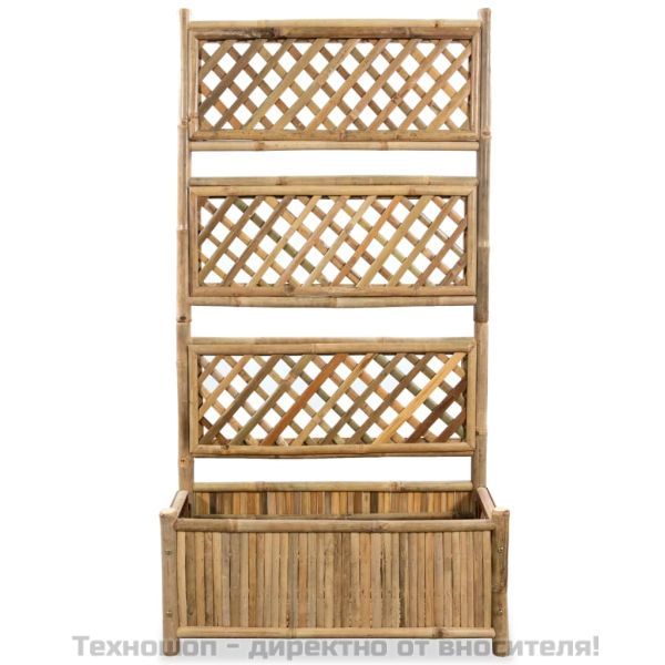 Градинска повдигната леха с решетка, бамбук, 70 см