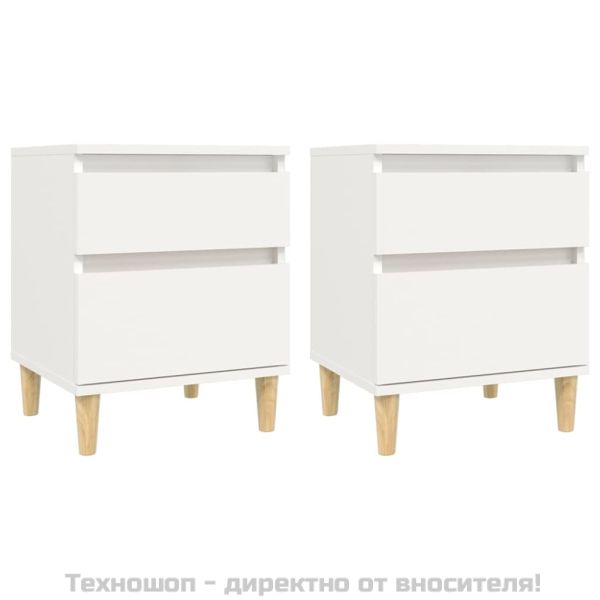 Нощни шкафчета, 2 бр, бели, 40x35x50 см