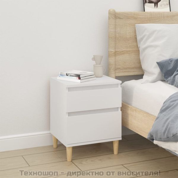Нощни шкафчета, 2 бр, бели, 40x35x50 см
