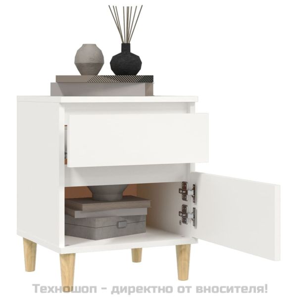 Нощни шкафчета, 2 бр, бели, 40x35x50 см