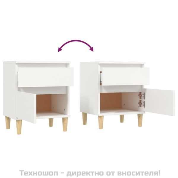 Нощни шкафчета, 2 бр, бели, 40x35x50 см