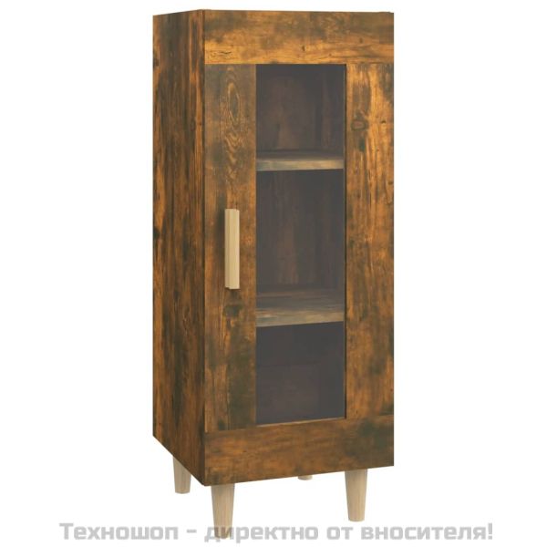 Сайдборд, опушен дъб, 34,5x34x90 см, инженерно дърво