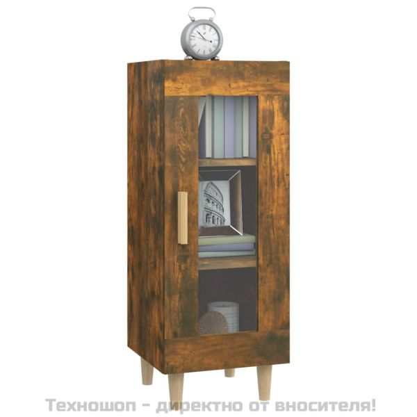 Сайдборд, опушен дъб, 34,5x34x90 см, инженерно дърво