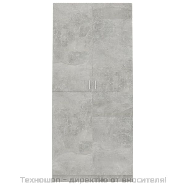 Гардероб, бетонно сив, 90x52x200 см, инженерно дърво