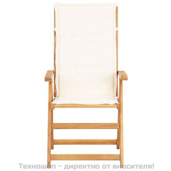 Накланящи се градински столове, 2 бр, кафяви, акация масив