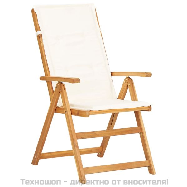 Накланящи се градински столове, 2 бр, кафяви, акация масив