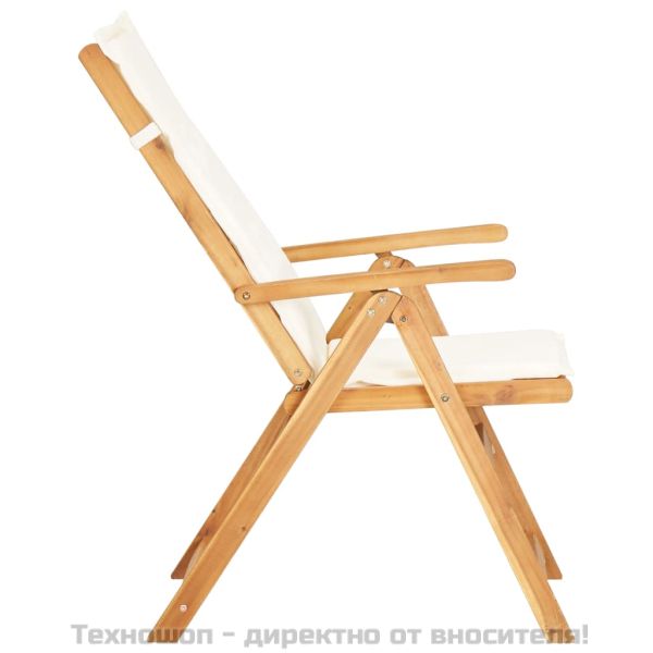 Накланящи се градински столове, 2 бр, кафяви, акация масив