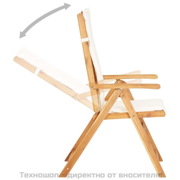 Накланящи се градински столове, 2 бр, кафяви, акация масив