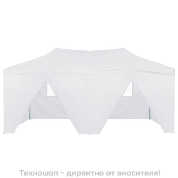 Сгъваема парти шатра с 4 странични стени 3х6 м стомана бяла