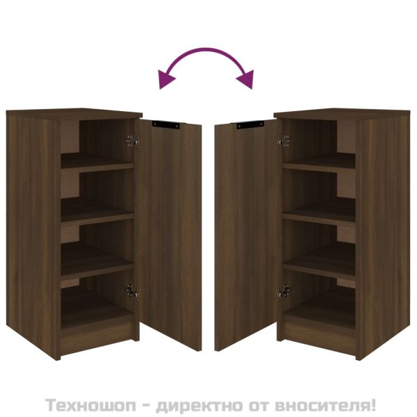 Шкаф за обувки, кафяв дъб, 30x35x70 см, инженерно дърво