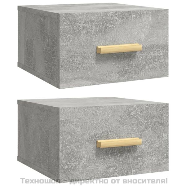 Нощни шкафчета за стенен монтаж 2 бр бетонно сиви 35x35x20 см