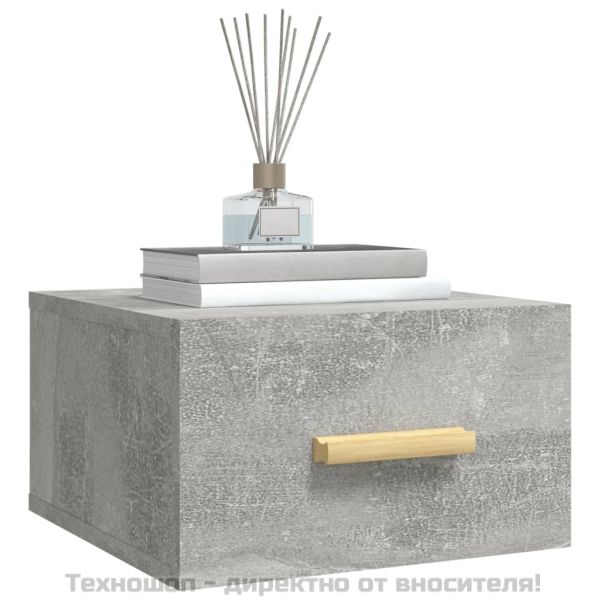 Нощни шкафчета за стенен монтаж 2 бр бетонно сиви 35x35x20 см