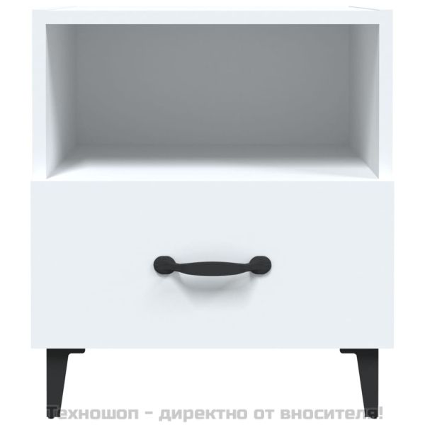 Нощни шкафчета, 2 бр, бели, инженерно дърво