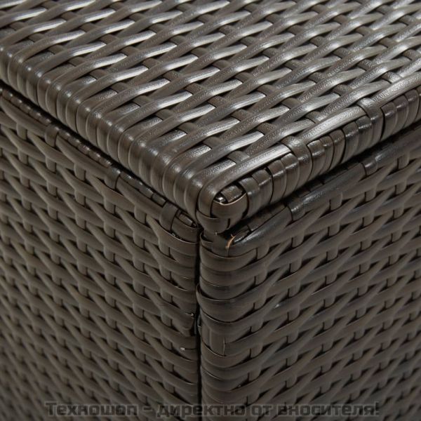 Градински сандък за съхранение, полиратан, 200x50x60 см, кафяв