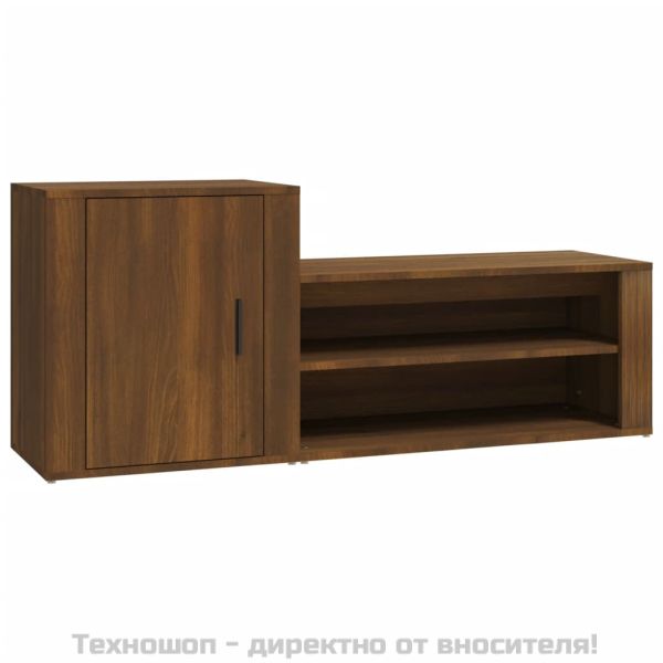 Шкаф за обувки, кафяв дъб, 130x35x54 см, инженерно дърво