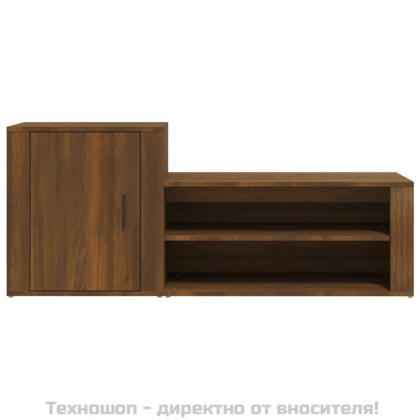 Шкаф за обувки, кафяв дъб, 130x35x54 см, инженерно дърво