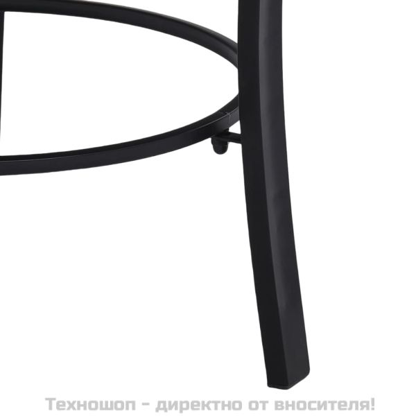 Мозаечна маса с огнище, черно и бяло, 68 см, керамика