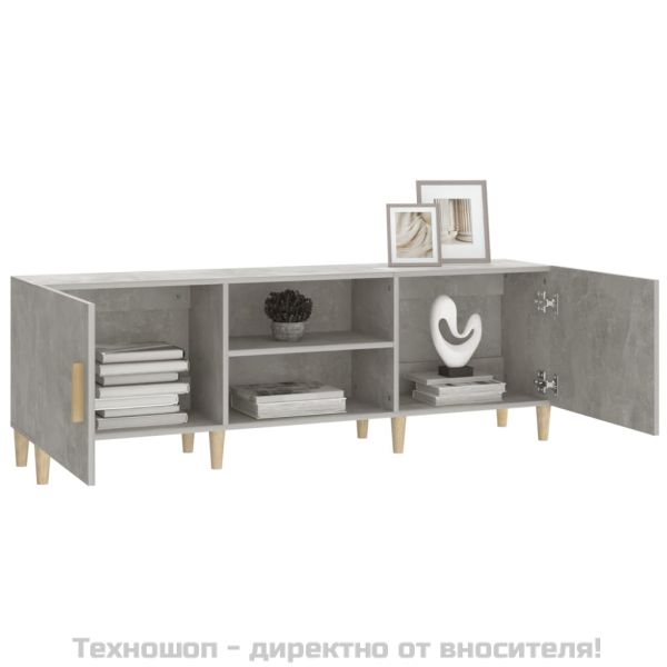 ТB шкаф, Бетонно сиво, 150x30x50 см, инженерно дърво