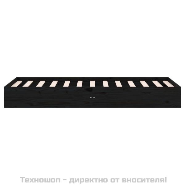 Рамка за легло черна масивно дърво 75x190 см Small Single