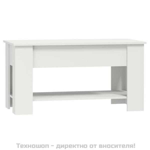 Маса за кафе, бяла, 101x49x52 см, инженерно дърво
