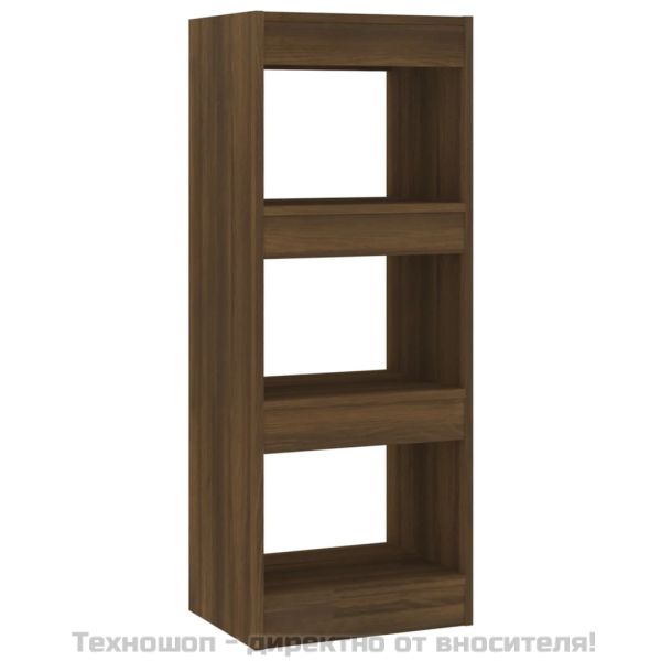 Библиотека/разделител, кафяв дъб, 40x30x103 см, инженерно дърво