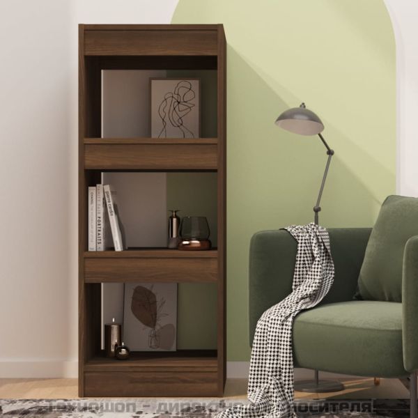 Библиотека/разделител, кафяв дъб, 40x30x103 см, инженерно дърво
