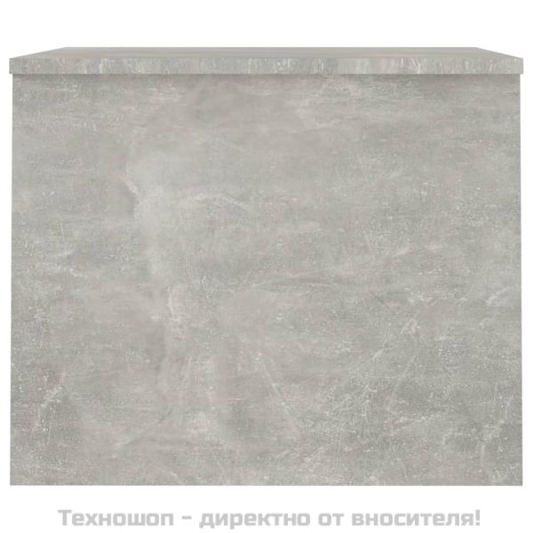 Маса за кафе, бетонно сива, 80x50,5x41,5 см, инженерно дърво