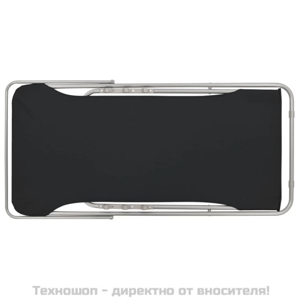 Сгъваеми плажни столове, 2 бр, стомана и оксфорд тъкан, черни