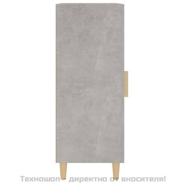 Сайдборд, бетонно сив, 34,5x34x90 см, инженерно дърво